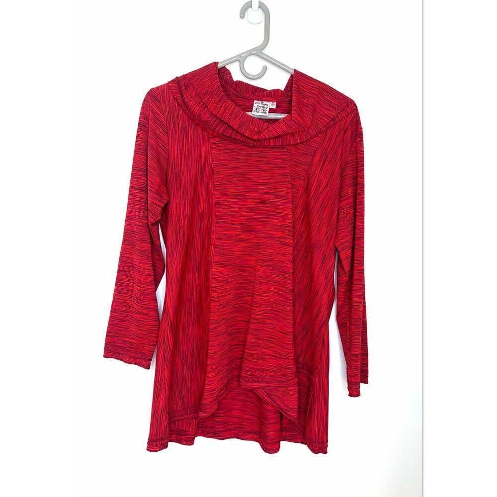 Parsley & Sage Tunic Women’s Sz M Cowl Neck Artsy Colorful Lagenlook